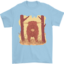 A Highland Cow Mens T-Shirt 100% Cotton Light Blue