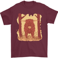 A Highland Cow Mens T-Shirt 100% Cotton Maroon
