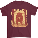 A Highland Cow Mens T-Shirt 100% Cotton Maroon