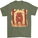 A Highland Cow Mens T-Shirt 100% Cotton Military Green