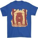 A Highland Cow Mens T-Shirt 100% Cotton Royal Blue