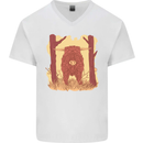 A Highland Cow Mens V-Neck Cotton T-Shirt White