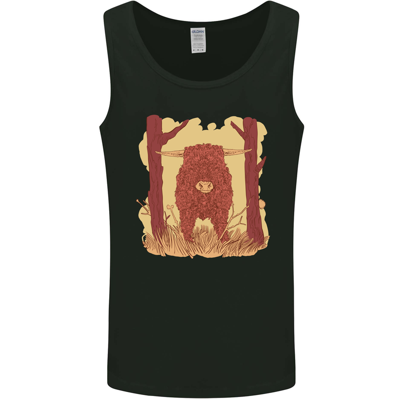 A Highland Cow Mens Vest Tank Top Black