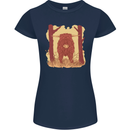 A Highland Cow Womens Petite Cut T-Shirt Navy Blue