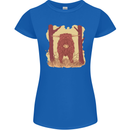 A Highland Cow Womens Petite Cut T-Shirt Royal Blue