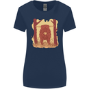 A Highland Cow Womens Wider Cut T-Shirt Navy Blue