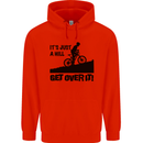 A Hill Get Over It Cycling Cyclist Funny Childrens Kids Hoodie Bright Red