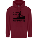 A Hill Get Over It Cycling Cyclist Funny Childrens Kids Hoodie Maroon