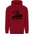 A Hill Get Over It Cycling Cyclist Funny Childrens Kids Hoodie Red