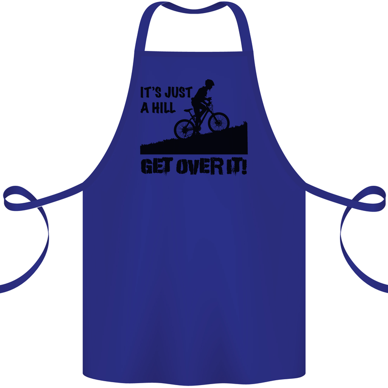 A Hill Get Over It Cycling Cyclist Funny Cotton Apron 100% Organic Royal Blue