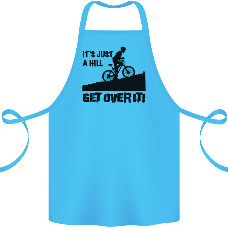 A Hill Get Over It Cycling Cyclist Funny Cotton Apron 100% Organic Turquoise