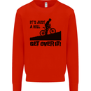 A Hill Get Over It Cycling Cyclist Funny Kids Sweatshirt Jumper Bright Red