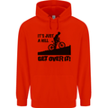 A Hill Get Over It Cycling Cyclist Funny Mens 80% Cotton Hoodie Bright Red