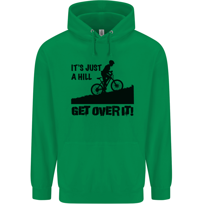A Hill Get Over It Cycling Cyclist Funny Mens 80% Cotton Hoodie Irish Green