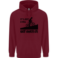 A Hill Get Over It Cycling Cyclist Funny Mens 80% Cotton Hoodie Maroon