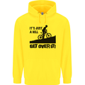 A Hill Get Over It Cycling Cyclist Funny Mens 80% Cotton Hoodie Yellow