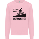 A Hill Get Over It Cycling Cyclist Funny Mens Sweatshirt Jumper Light Pink
