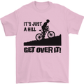 A Hill Get Over It Cycling Cyclist Funny Mens T-Shirt Cotton Gildan Light Pink