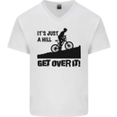 A Hill Get Over It Cycling Cyclist Funny Mens V-Neck Cotton T-Shirt White