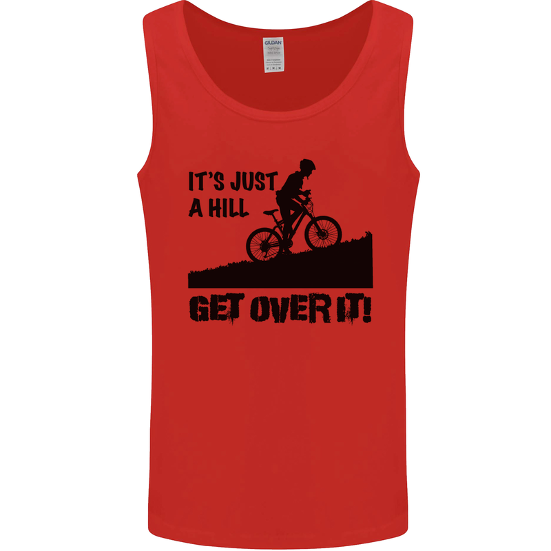 A Hill Get Over It Cycling Cyclist Funny Mens Vest Tank Top Red