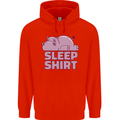 A Hippo Sleeping Shirt Hippomotamus Childrens Kids Hoodie Bright Red