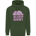 A Hippo Sleeping Shirt Hippomotamus Childrens Kids Hoodie Forest Green