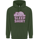 A Hippo Sleeping Shirt Hippomotamus Childrens Kids Hoodie Forest Green