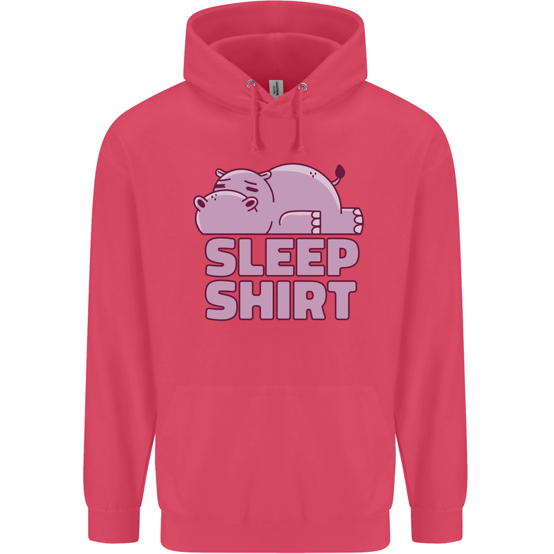 A Hippo Sleeping Shirt Hippomotamus Childrens Kids Hoodie Heliconia
