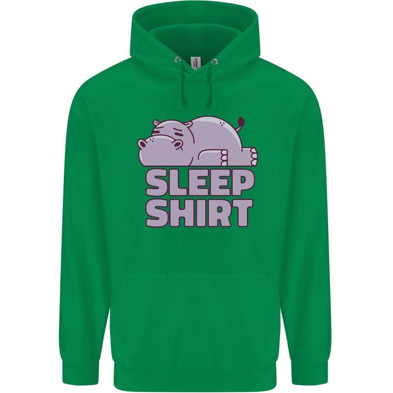 A Hippo Sleeping Shirt Hippomotamus Childrens Kids Hoodie Irish Green