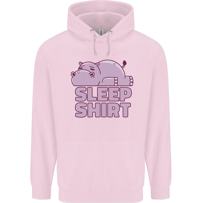 A Hippo Sleeping Shirt Hippomotamus Childrens Kids Hoodie Light Pink