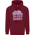 A Hippo Sleeping Shirt Hippomotamus Childrens Kids Hoodie Maroon