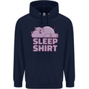A Hippo Sleeping Shirt Hippomotamus Childrens Kids Hoodie Navy Blue