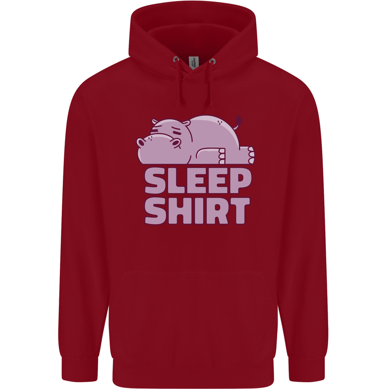 A Hippo Sleeping Shirt Hippomotamus Childrens Kids Hoodie Red