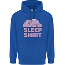 A Hippo Sleeping Shirt Hippomotamus Childrens Kids Hoodie Royal Blue