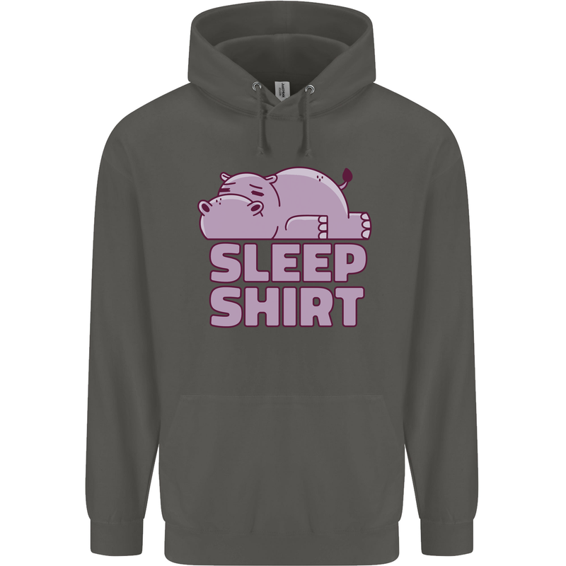 A Hippo Sleeping Shirt Hippomotamus Childrens Kids Hoodie Storm Grey