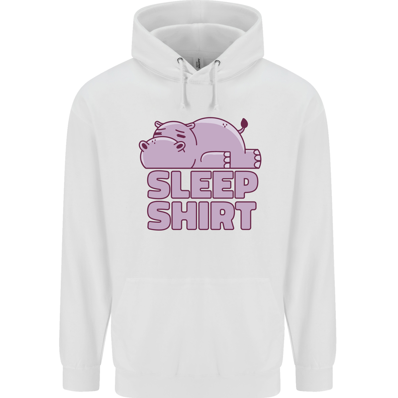 A Hippo Sleeping Shirt Hippomotamus Childrens Kids Hoodie White