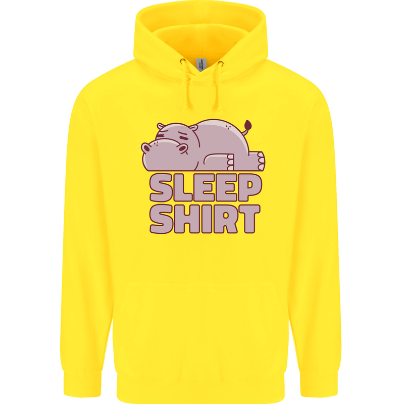 A Hippo Sleeping Shirt Hippomotamus Childrens Kids Hoodie Yellow