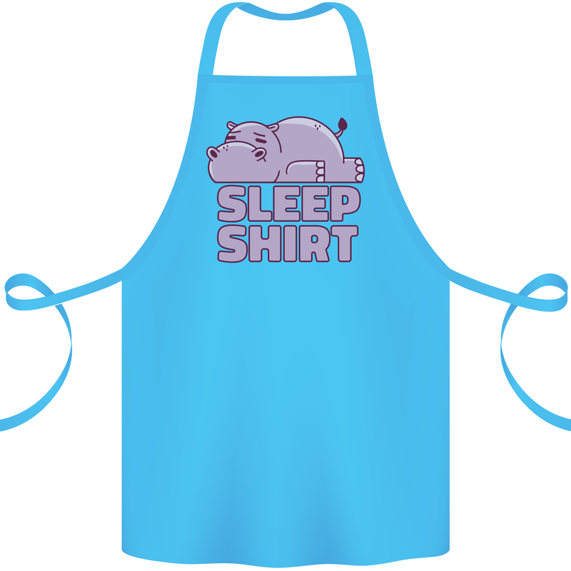 A Hippo Sleeping Shirt Hippomotamus Cotton Apron 100% Organic Turquoise