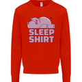 A Hippo Sleeping Shirt Hippomotamus Kids Sweatshirt Jumper Bright Red