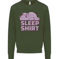 A Hippo Sleeping Shirt Hippomotamus Kids Sweatshirt Jumper Forest Green
