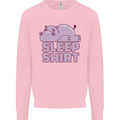 A Hippo Sleeping Shirt Hippomotamus Kids Sweatshirt Jumper Light Pink