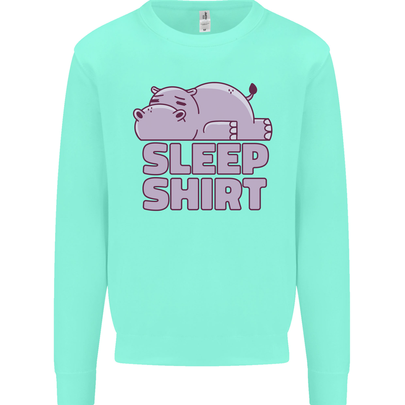 A Hippo Sleeping Shirt Hippomotamus Kids Sweatshirt Jumper Peppermint