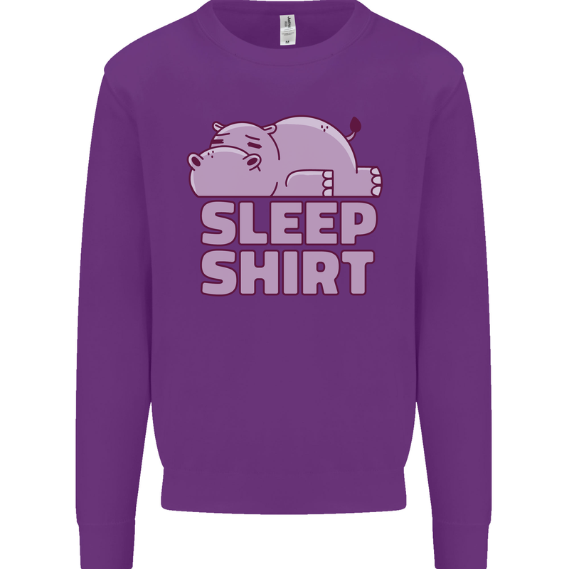 A Hippo Sleeping Shirt Hippomotamus Kids Sweatshirt Jumper Purple