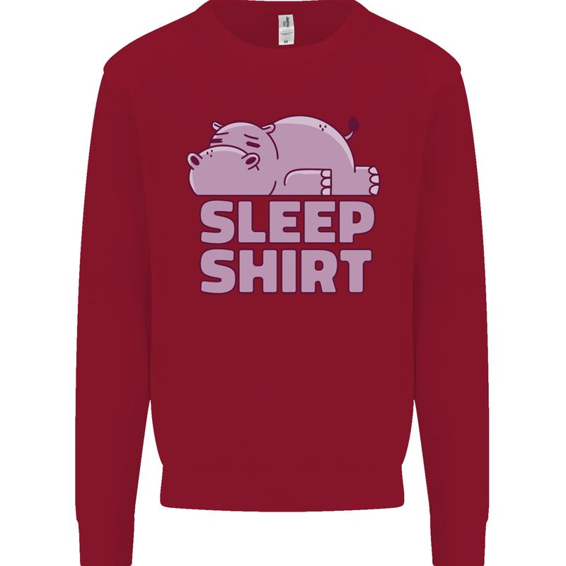 A Hippo Sleeping Shirt Hippomotamus Kids Sweatshirt Jumper Red