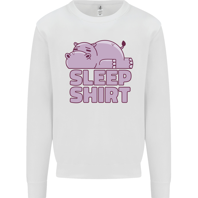 A Hippo Sleeping Shirt Hippomotamus Kids Sweatshirt Jumper White