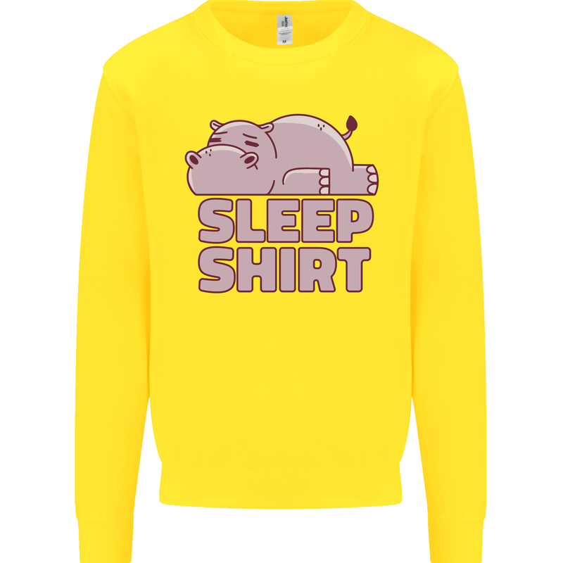 A Hippo Sleeping Shirt Hippomotamus Kids Sweatshirt Jumper Yellow