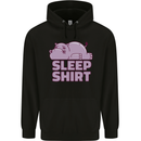 A Hippo Sleeping Shirt Hippomotamus Mens 80% Cotton Hoodie Black