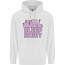 A Hippo Sleeping Shirt Hippomotamus Mens 80% Cotton Hoodie White