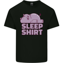 A Hippo Sleeping Shirt Hippomotamus Mens Cotton T-Shirt Tee Top Black