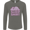 A Hippo Sleeping Shirt Hippomotamus Mens Long Sleeve T-Shirt Charcoal